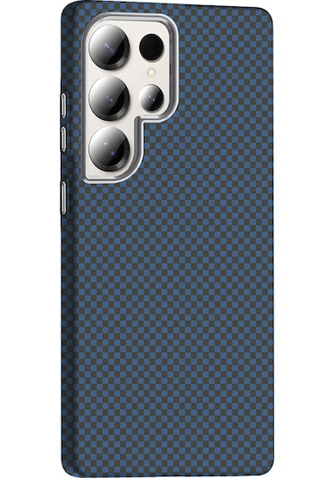 Goocamp Galaxy Uyumlu S25 Ultra Kılıf M-safe Şarj Özellikli Karbon Fiber Görünümlü Gros Kap Desert Titanyum