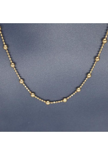 Şehir Işıltısı Boncuklu Toplu Kolye Altın