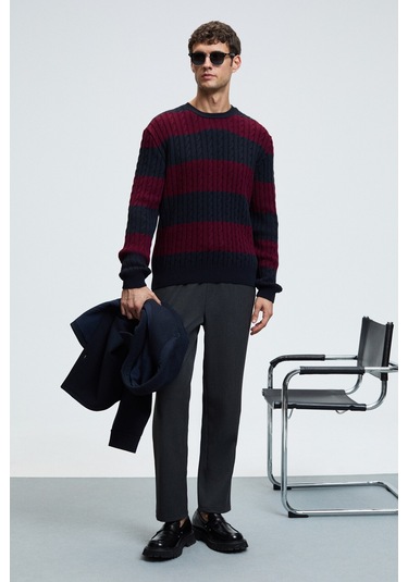 CRUDO Erkek Yanları Ve Arkası Cepli Fermuarlı Regular Fit Dokuma Antrasit Pantolon