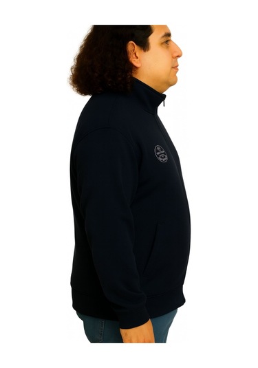 Erkek Büyük Beden 122-158 Kilo Arası İçin Uygun Pamuklu Geniş Kalıp Dik Yaka Fermuarlı Sweat Mont Lacivert Erkek Büyük Beden 122-158 Kilo Arası İçin Uygun Pamuklu Geniş Kalıp Dik Yaka Fermuarlı Sweat Mont Lacivert