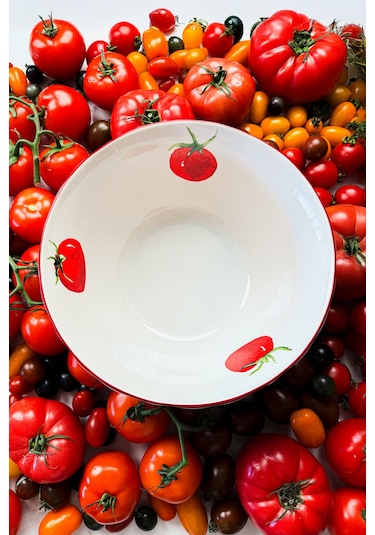 Rakle x Bengi Kurtcebe Pomodoro Stoneware Salata Kasesi 25 cm