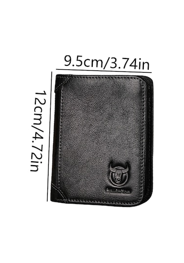 Hangfox Erkek Deri Cüzdan Rfıd Koruma Teknolojili Tam Deri复古 Dikey Model Sürücü Ehliyeti Para Clipi Siyah Siyah