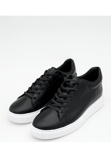 Mela Erkek Hakiki Deri 7 Cm Boy Uzatan Siyah-beyaz Spor Ayakkabı Siyah-beyaz