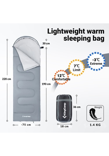 Kingcamp Oasis 250 Ultralight Uyku Tulumu M.grey Sol F. Gri