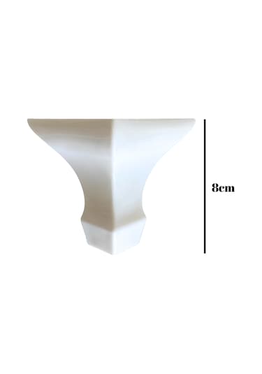 Lükens Beyaz 8cm Plastik Ayak Mobilya Masa Ve Dolap Ayağı 8cm Beyaz 4 Adet Beyaz