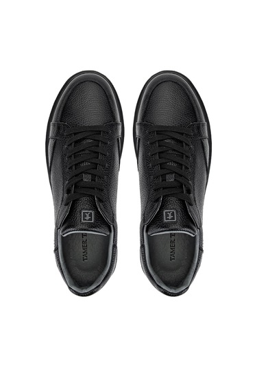 Tamer Tanca Erkek Hakiki Deri Siyah Floter Sneakers & Spor Ayakkabı 04 3522 Erk Ayk Sk24-25 Sıyah Fltr Siyah Floter Siyah
