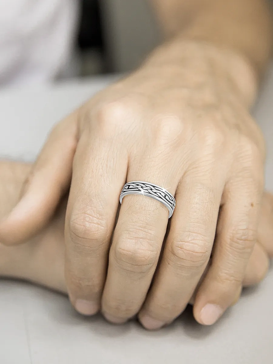 Zolotoj Merkurij Erkek Gümüş Mühür Yüzüğü 10508771 Gri