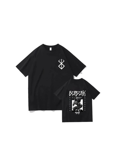 Snapbuy Berserk T-shirt Guts Erkekler Kadın Pamuk Manga Anime Hip-hop Büyük Boy T Gömlekfildişi Fildişi
