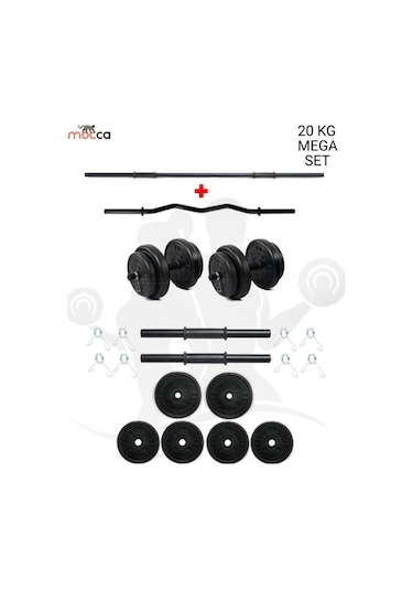 23 Kg Z-Barlı MEGASET Halter Seti Ve Dambıl Seti Ağırlık Fitness Seti