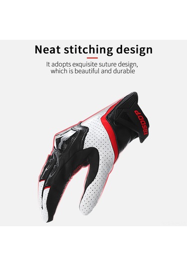 Jeehugo Motosiklet Tam Parmak Eldiveni Beyaz Xxl - Akrilik Fiber Eklem Korumalı, Soluk, Dokunmatik Ekran Uyumlu