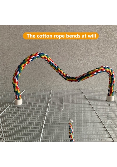 Vkemall Kuş İçi Kumaş Telleri Tırmanma Oyuncakları, İyi İçimli Kuşlar İçin Dayanıklı Ve Sağlıklı Kuru Tellerle Yapılmış, Kolay Kurulumlu Ve Çeşitli Boyutlarda Seçenekler 80cm