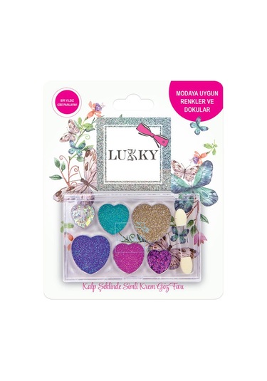 Lukky 6 Renkli Kalp Şekilli Parıltılı Göz Farı Paleti Ve Fırças