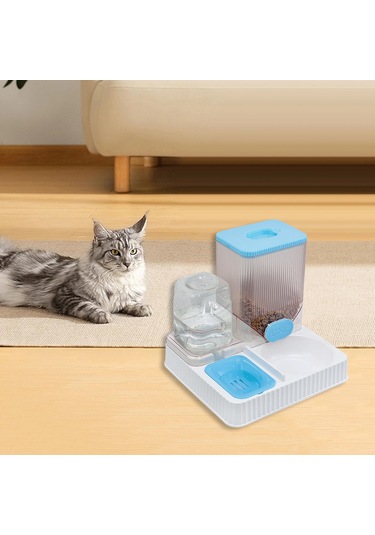 Suntek Otomatik Kedi Tiryakisi Besleyici Pet İçme Kasesiz-mavi