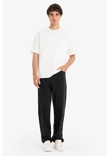 Defacto Baggy Fit Geniş Paça Siyah Erkek Jean Pantolon F2985ax/nm40 Siyah