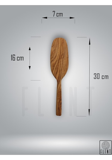 Zeytin Ağacı El Yapımı Tahta Ahşap Spatula Servis Kaşığı 30cm
