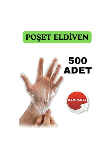Elpo Şeffaf Poşet Eldiven 5x100'lü 1 Paket 100 Adet Tek Kullanımlık