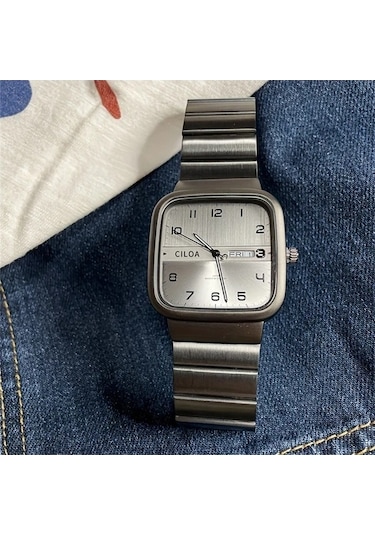 Fastbuy Cıloa Erkek Spor Takvimi Paslanmaz Çelik Kasa 141black Altın Saat Altın