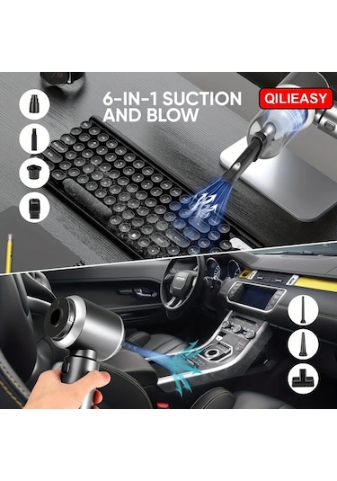 Fochsia Grey 18000pa Güçlü Araç El Süpürgesi 100w Yüksek Güçlü Islak Kuru Hacımlı Pil