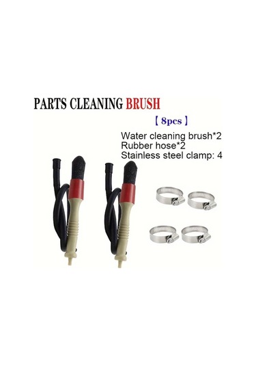 Fochsia 8pcs Parça Temizleme Fırçası 78 74 Cm Hortumlu 2 Paslanmaz Kelepçeli Oto Parça Detay Temizleme Fırçası