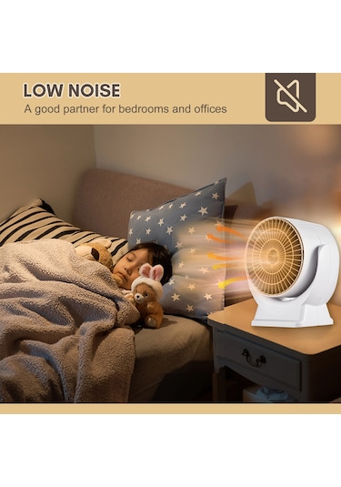 Ranyeek 800w Evcil Hızlı Isıtıcı Fanı - 3 Saniye Hızlı Isı, Dairesel Akış, Sabit Sıcaklık, Düşük Gürültü, Açı Ayarlanabilir, Avrupa Standartı 220v