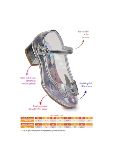 Unicorn Kız Çocuk Topuklu Abiye Şeffaf Ayakkabı Lila