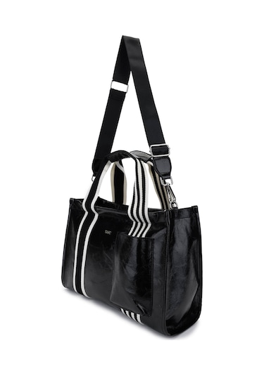 Tamer Tanca Kadın Vegan Siyah Rugan Omuz Çanta 1003 3000 Bn Cnt Y25 Sıyah Krsk Rgn Siyah