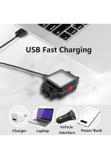 Forte Gt 6169 Bisiklet Arka Işık 3 Modlu 120 Lümen Usb Şarjlı Güçlü Arka Stop Gri - Siyah