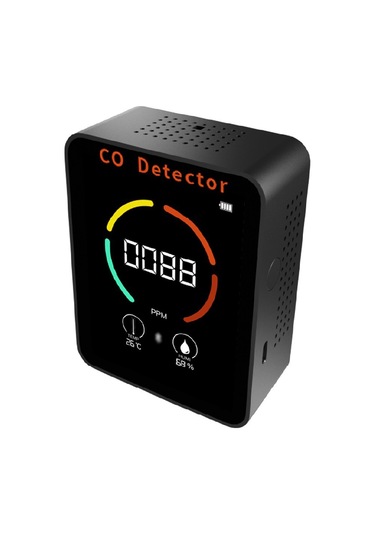 Lemestar Ev İçin Bluetooth Uygulamalı Co Monitörü - Sıcaklık Ve Nem Tespiti, Alarm Fonksiyonu, Lcd Ekran, Dahili Li-pol Batarya Siyah