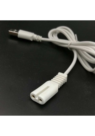 Philips Confu Supor Saç Topu Giyotin İçin 2 Adet Usb Şarj Kablosu Beyaz