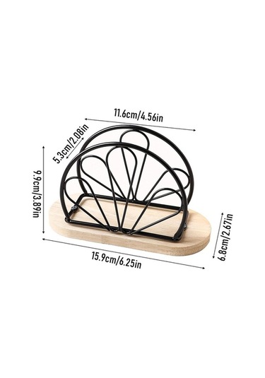 Trendooze Piknik Büfe Masaları İçin Siyah Dik Stand Peçetelik Seti Siyah