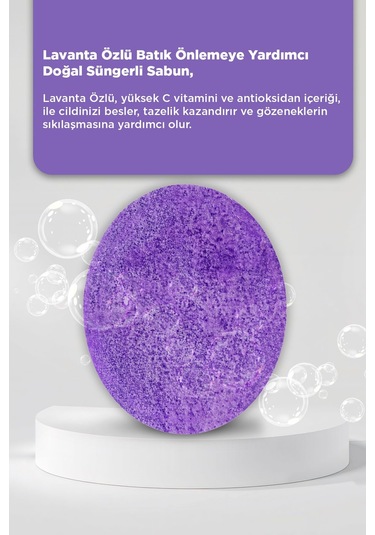 Lavanta Özlü Batık Ve Çilek Bacak Onarımına Yardımcı Doğal Süngerli Sabun 130gr Lavanta