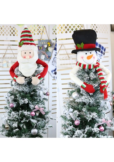 X Noel Ağacı Tepesi Yıldız Geyik Büyük Dekorasyon Noel Aksesuarları Keçe Noel Ağacı Şapka Kolye Dekorasyonu