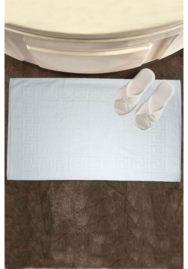 10 Lu Otel Ayak Havlusu Bukle Ayak İzli 50x70 Cm Beyaz 16/2 Avs 250 Gr Beyaz