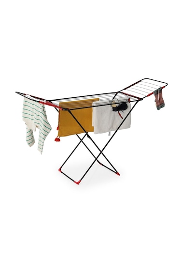 Devecioğlu MM027 Noax Kalın Telli Kanatlı Çamaşır Kurutmalık Kırmızı - Siyah