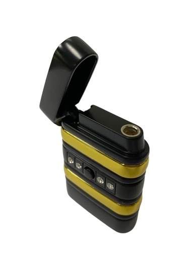 Shayu Pürmüzlü Çakmak Füme Sarı Zirkon Taşlı Füme - Sarı