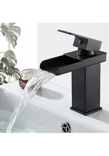 Musluk Sıcak Ve Soğuk Su Musluk Siyah Şelale