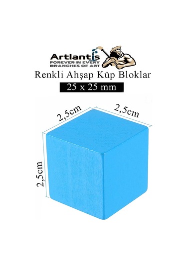 Renkli Ahşap Küp Bloklar 2.5x2.5 Cm 64 Adet Ahşap Renkli Kare Blok Eğitici Geliştirici Oyuncak Küp Matematik Birim Küp