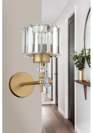 İstanbul Avize Cabo Tekli Eskitme Y-10 Kristal Taşlı Aplik Eskitme