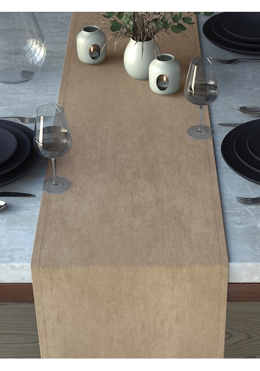 Kadife Dokulu Ay Taşı Beji Runner Ay Taşı Beji