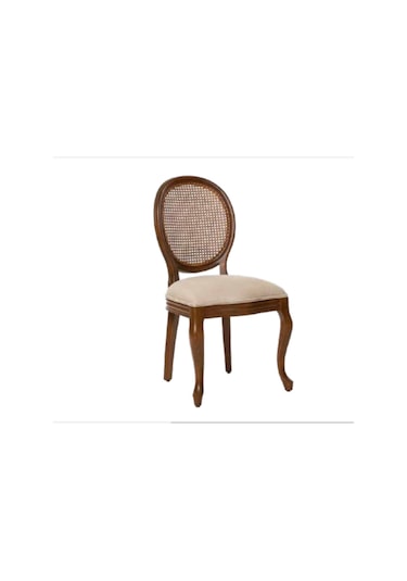 Bengimobilya Sandalye Zus018 Madalyon Hasır Model Kayın Torna Ayak Parlak Ce