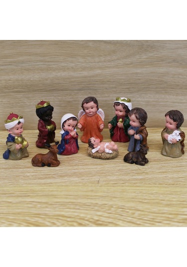 Homyl 10x Doğum Sahnesi Set Heykel İsa Katolik Heykeli Bebek Çok