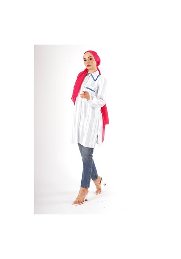 Mavi Çizgili Tunik Çok Renkli