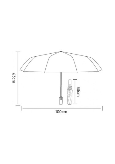 Siyah El Fenerli Şemsiye Çok Renkli