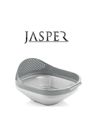 Jasper Jpr-0108 5'li Akordiyon Katlanır Süzgeç Mutfak Çeyiz Seti Gri