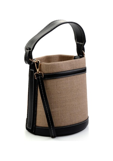 Bej Siyah Kadın Postacı Çanta C06573060018 Siyah