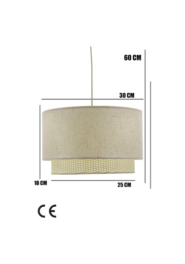 Dora Wicker Krem Hasır Sarkıt Avize Krem