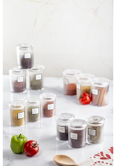 12'li Barok Yuvarlak 2 Boy Kavanoz Seti & Saklama Kabı & Erzak Kabı 6 500 Ml,6 250 Ml