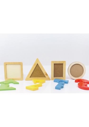 Ahşap Parça Bütün Tekli Geometrik Set