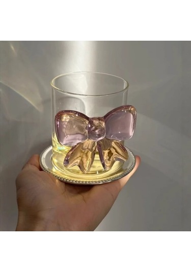 Pazly Pembe Fiyonklu Prenses Cam Yay Barağı - Saydam Ve Şık Aksesuar Saydam