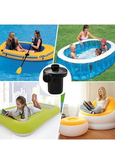 Tenfowee Taşınabilir Li-pil Akülü Hava Pompa, 400l/dk Akış, 3 Adaptörlü, Inflasyon/deflasyon, Havlu, Top, Havuz Oyuncakları İçin, 0.33kg, 20-25 Dakika Kullanim Süresi